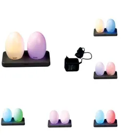 Set 2 lampes LED rechargeables RGB EGG